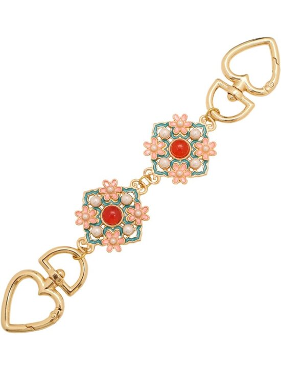 Handbags - Pink and Green Floral Bag Chain Extender